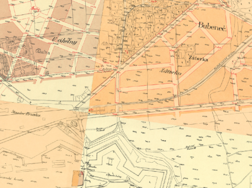 Plán polohy a výšek královského hlavního města Prahy 1889, zdroj: IPR Praha, 2024